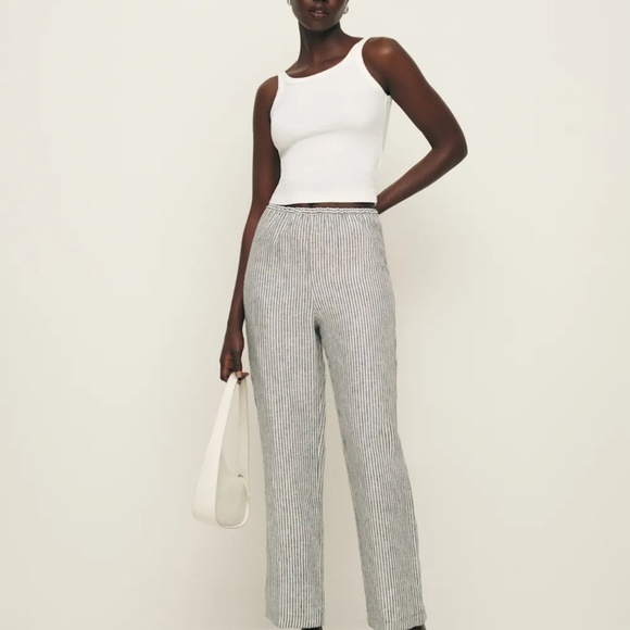 Reformation Remi Cropped Linen Pant Vineyard - Size M - Picture 2 of 4
